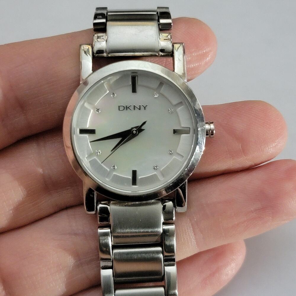 DKNY Womens Watch NY4519 26mm White Dial Silver Case Stainless Bracelet Quartz